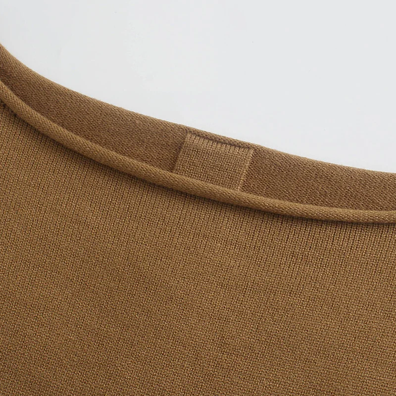 Женский свободный трикотажный свитер повседневный однотонный пуловер с круглым