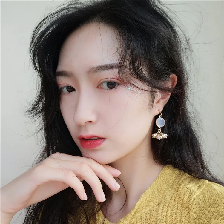 Японские натуральные весенние серьги-клипсы в виде леса серьги без проколов