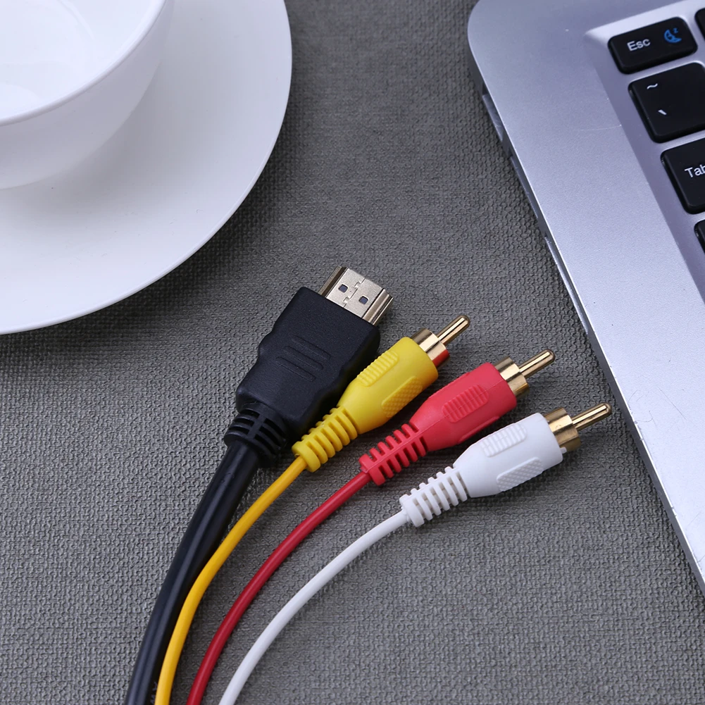 1 5 м HD HDMI Совместимость с 3RCA av кабелем 7 мм позолоченный Аудио кабель конвертер