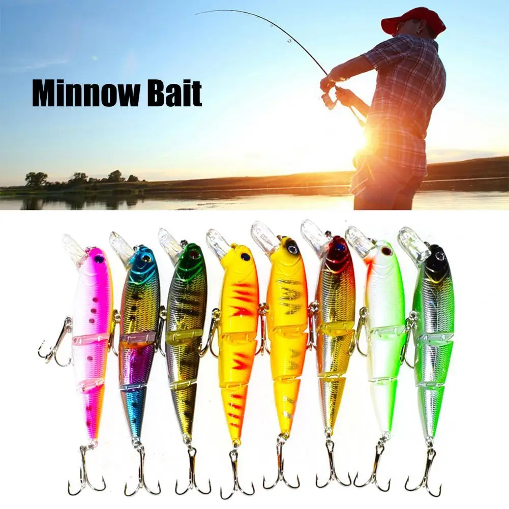 

11.5cm/15g Plastic Minnow Bait Vivid Tongue Plate Multi Section Fake Bait for Fishing