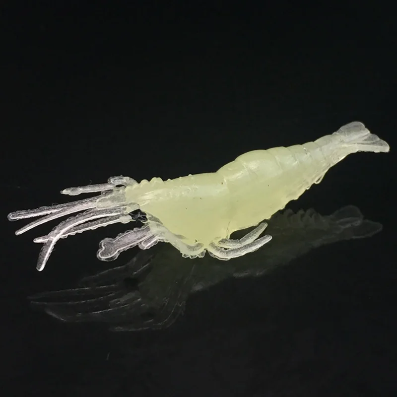 

20PCS Outdoor Fishing Soft Luminous Grass Shrimp Fake Bait 4CM Length With Fishy Smell Night Fishing Lures