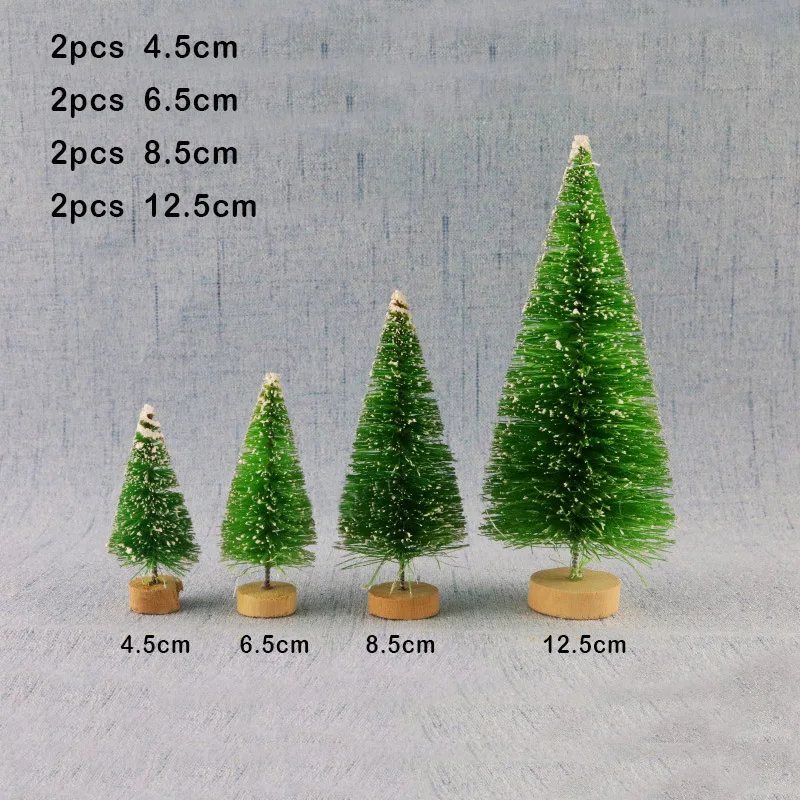 8 шт. Мини Рождественская елка сизаль шелк кедр украшение Маленькая