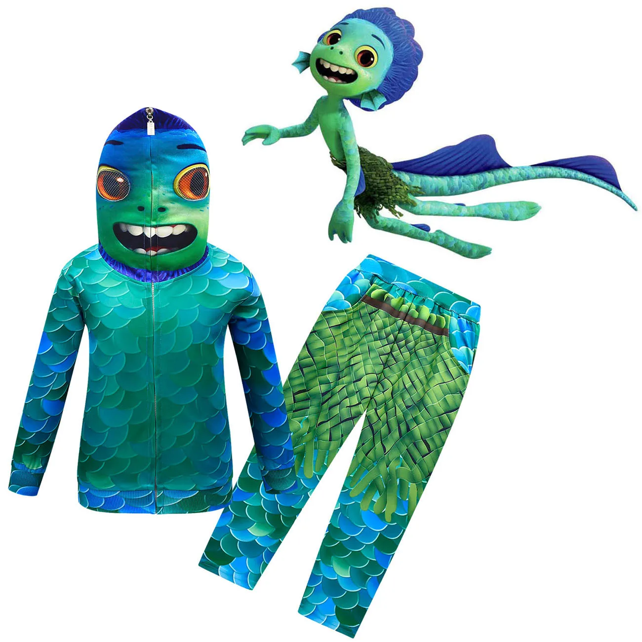 Новинка костюм Альберто морской монстр косплей рыба Детский на Хэллоуин люка для