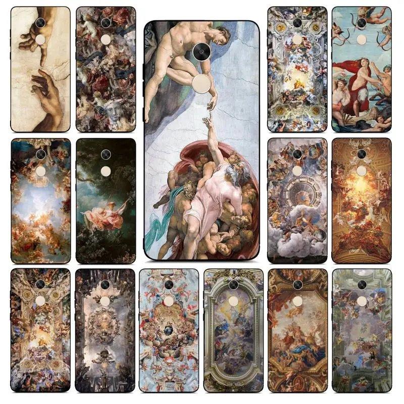 

YNDFCNB Art Fresco Michelangelo Creation of Adam Phone Case for RedMi note 4 5 7 8 9 pro 8T 5A 4X case