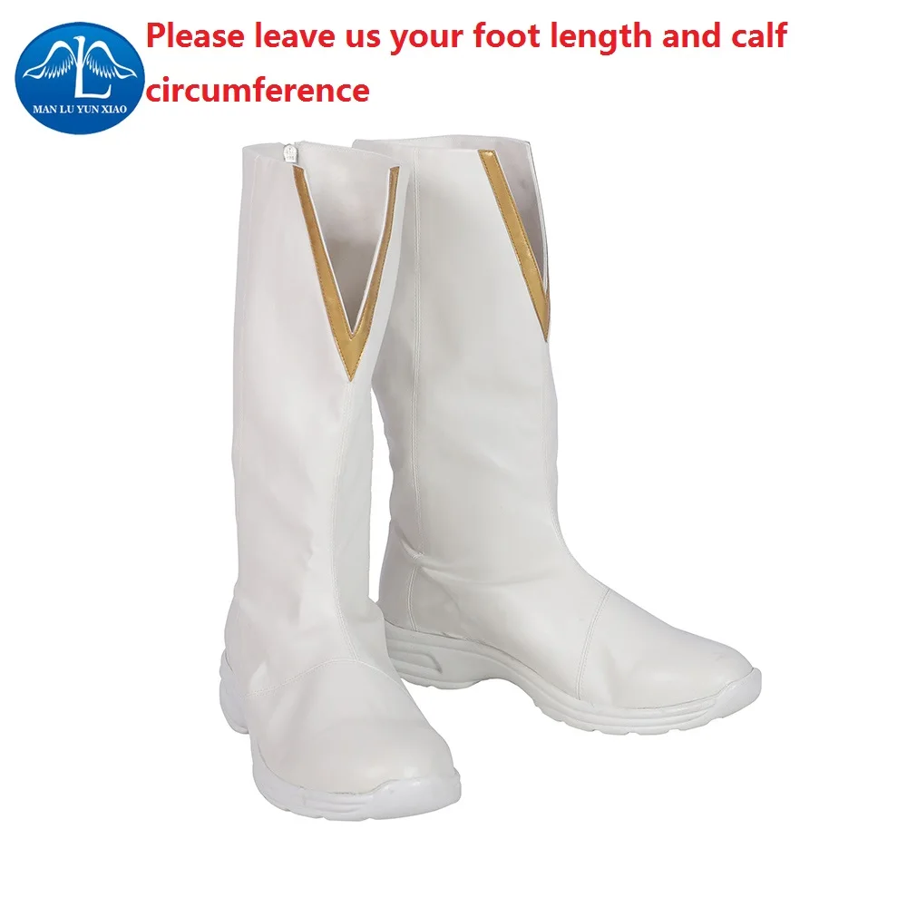 

Manluyunxiao Godspeed Cosplay Man Boots August Heart Outfit White Shoes The Flash Season 5 Halloween Costume Carnival