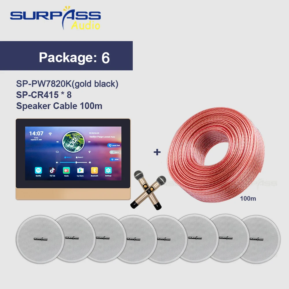 Настенная аудиосистема Smart Home с 7-дюймовым экраном и сенсорной панелью |