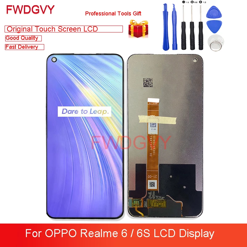 

Original Black 6.5 ” NEW For OPPO Realme 6S RMX2002 LCD Display Touch Screen Digitizer Assembly For REALME 6 RMX2001 Lcds