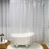 mildewproof waterproof thickened 3d plastic pvc mosaic shower pebble hanging transparent anti mildew bathroom curtain 1 piece