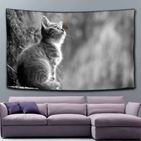 cat hanging cloth tapestry blanket background cloth beach towel household hanging picture decorative