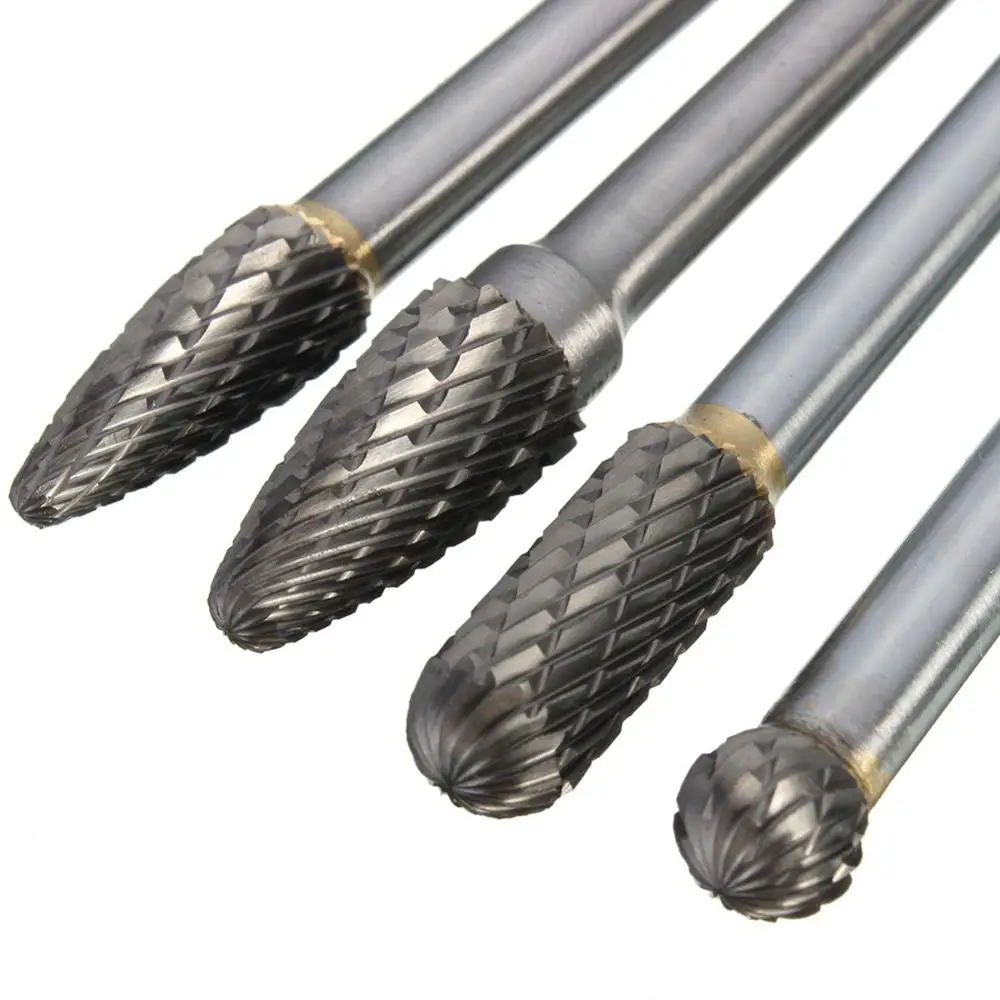 4 шт. Вольфрамовая сталь роторные напильники резак Буле слот лезвие для резьбы