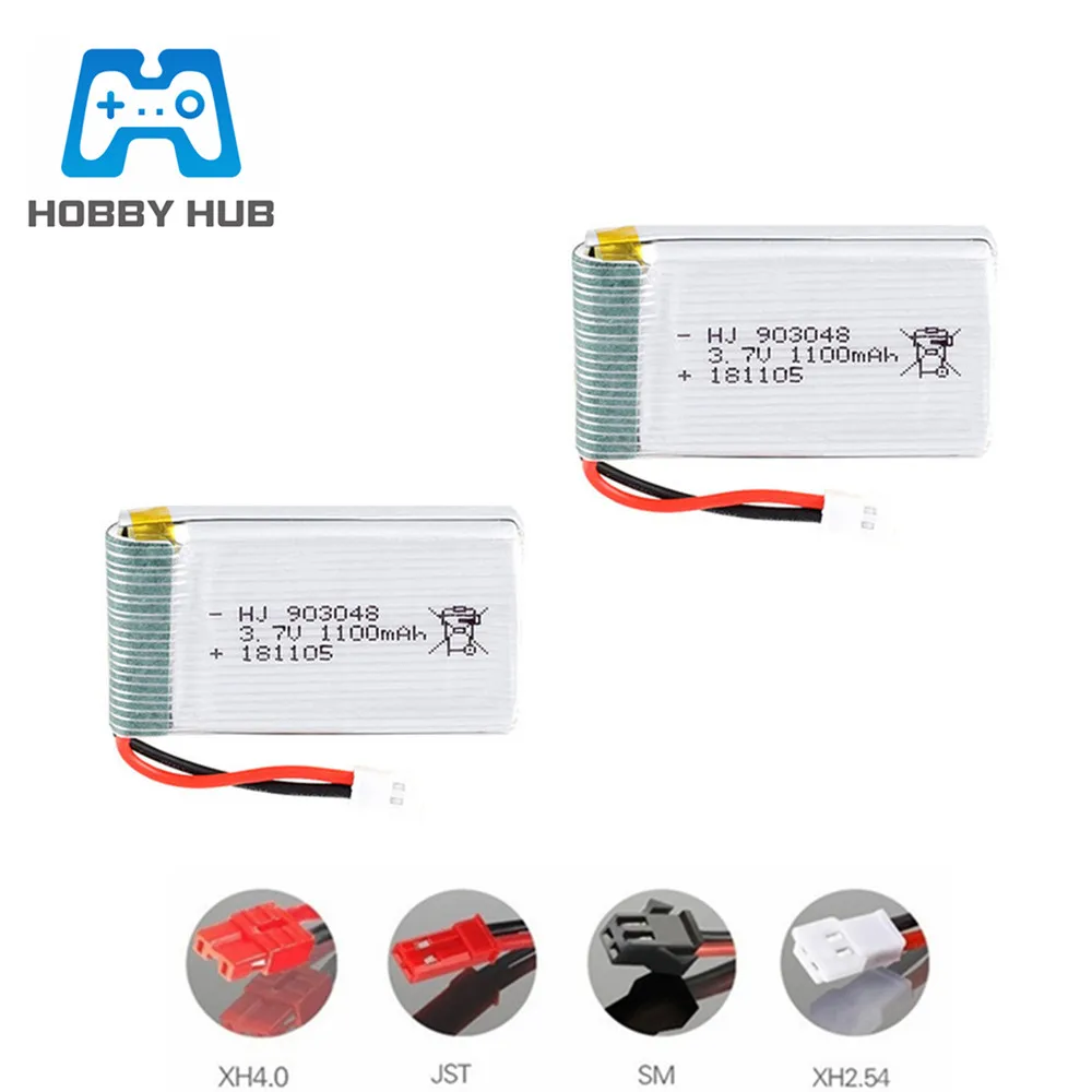 Литий-полимерная батарея 3,7 В 1100 мАч 25c для Syma X5C X5SC X5SW T04 F28 859B, батареи для вертолета с дистанционным управлением, литий-полимерная батарея 3,7 В 903048