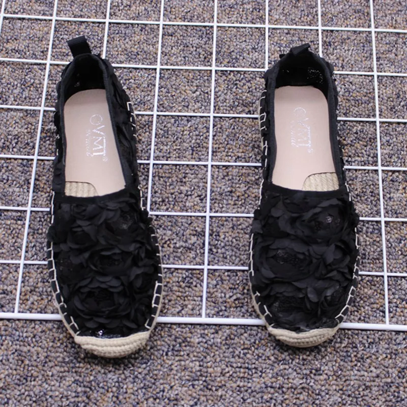 Женская обувь без застежки из соломенной пеньковой ткани Повседневная Удобная