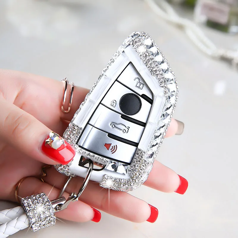 

Diamond Crystal Car Key Case Cover For BMW X1 X3 X5 X6 Series 1 2 5 7 F15 F16 E53 E70 E39 F10 F30 G30 Auto key Shell Accessories