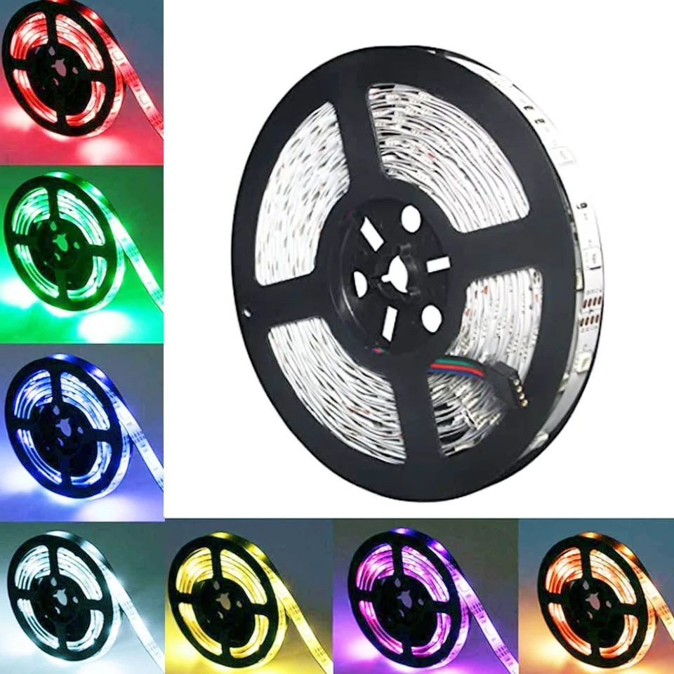 Светодиодная лента RGB 5 м SMD 5050 DC 12 В светильник водонепроницаемая светодиодная