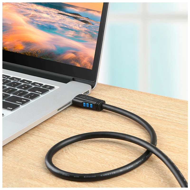 Кабель HDMI 2 0 4K (60 Гц) угол понижения 90 градусов Позолоченный разъем поддержка Ultra HD