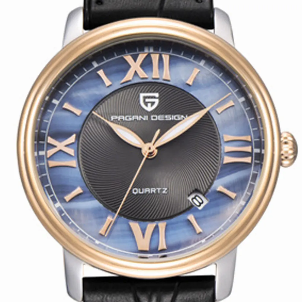 Часы Pagani design Женские кварцевые с синим циферблатом модные повседневные