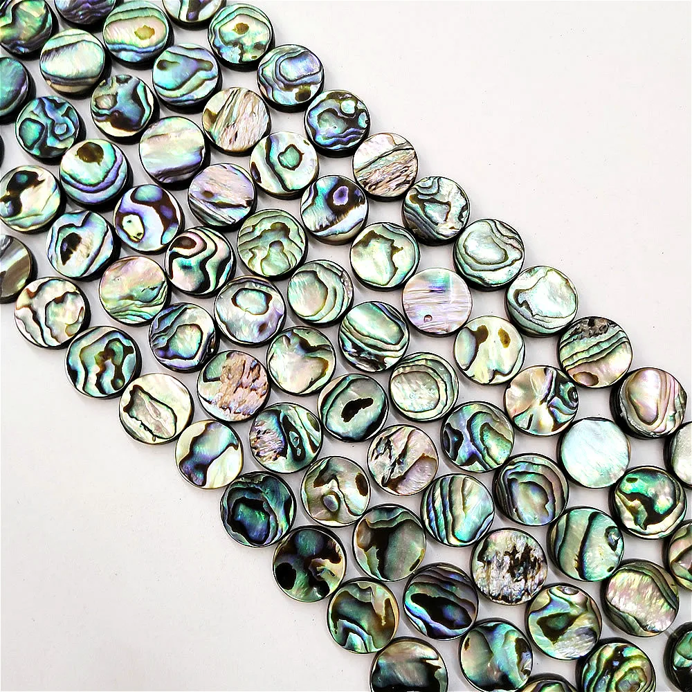 

Newly 10pcs Natural Abalone Shell Loose Beads 12~15mm Round Beaded Charms Women Jewelry Making DIY Bracelet Necklace Accessories