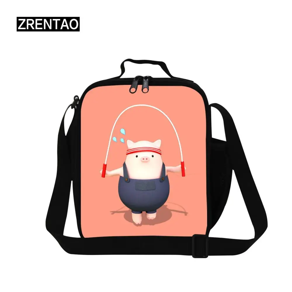 

ZRENTAO 3D pig unicorn printed picnic meal bags borsa termica with bottle pocket children sac isotherme repas animal cooler bags