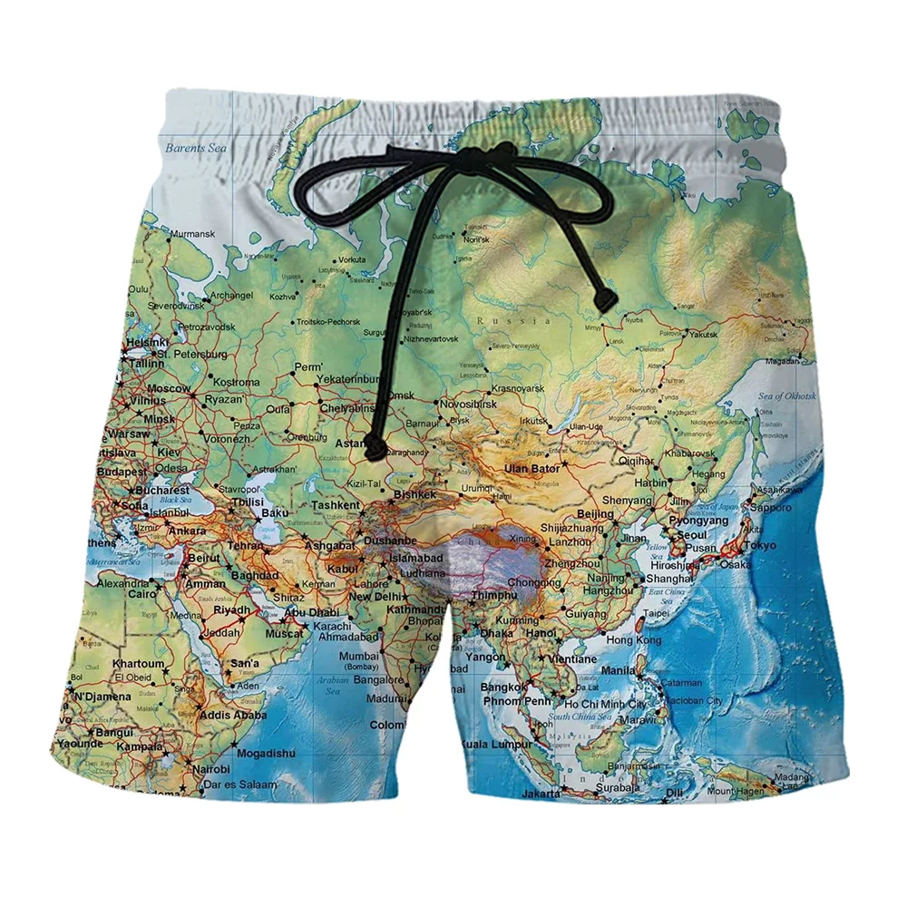 Футболка мужская с 3D-принтом карты мира повседневная смешная уличная одежда в