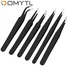 6 шт., антистатические пинцеты из нержавеющей стали