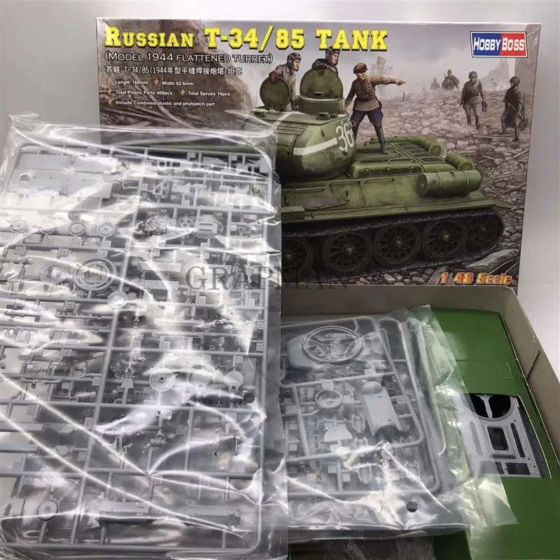 Trumpeter 1/48 Soviet T-34/85 Tank Plastic Assemble Model Toy | Игрушки и хобби
