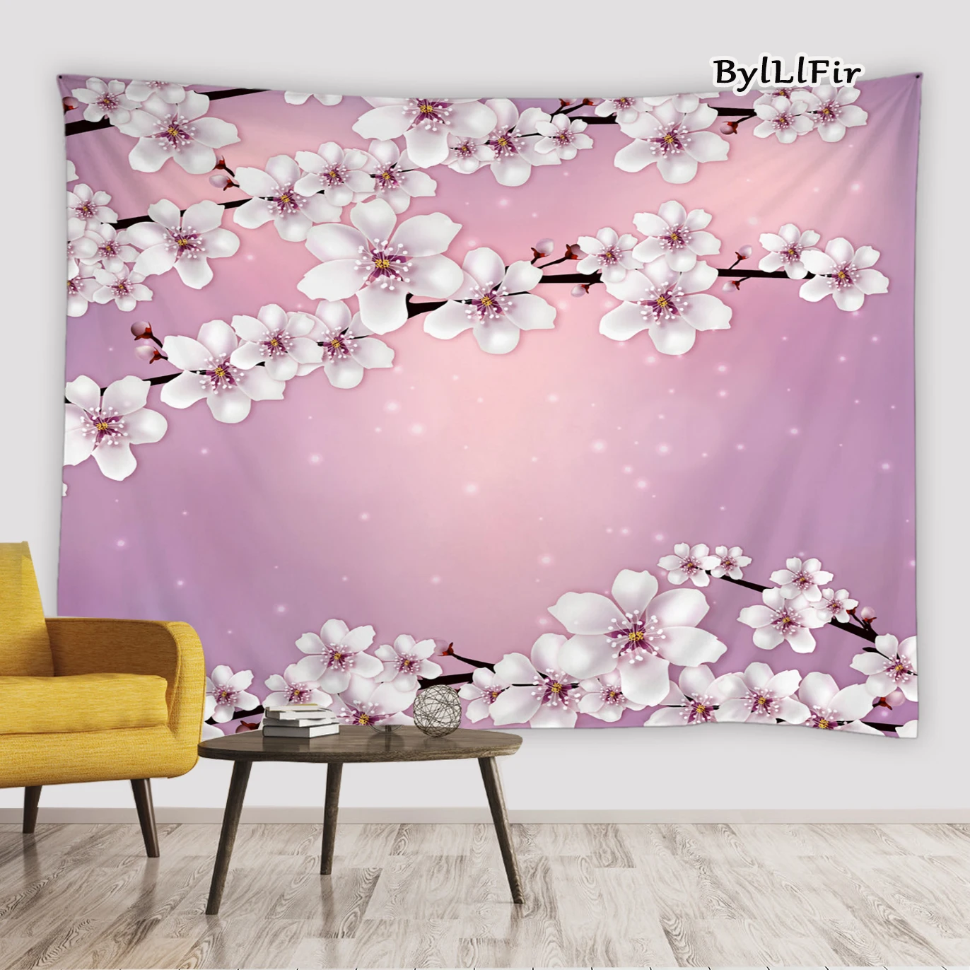 

Japanese Cherry Blossom Tapestry Spring Pink Floral Sakura Flower Wall Hanging Living Room Mural Bedroom Dorm Decor Tapestries