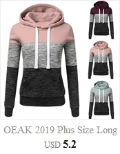 OEAK, женские флисовые толстовки,, длинный рукав, с капюшоном, пуловер, толстовка, Осень-зима, теплая, на молнии, с карманами, меховое пальто размера плюс, 5XL