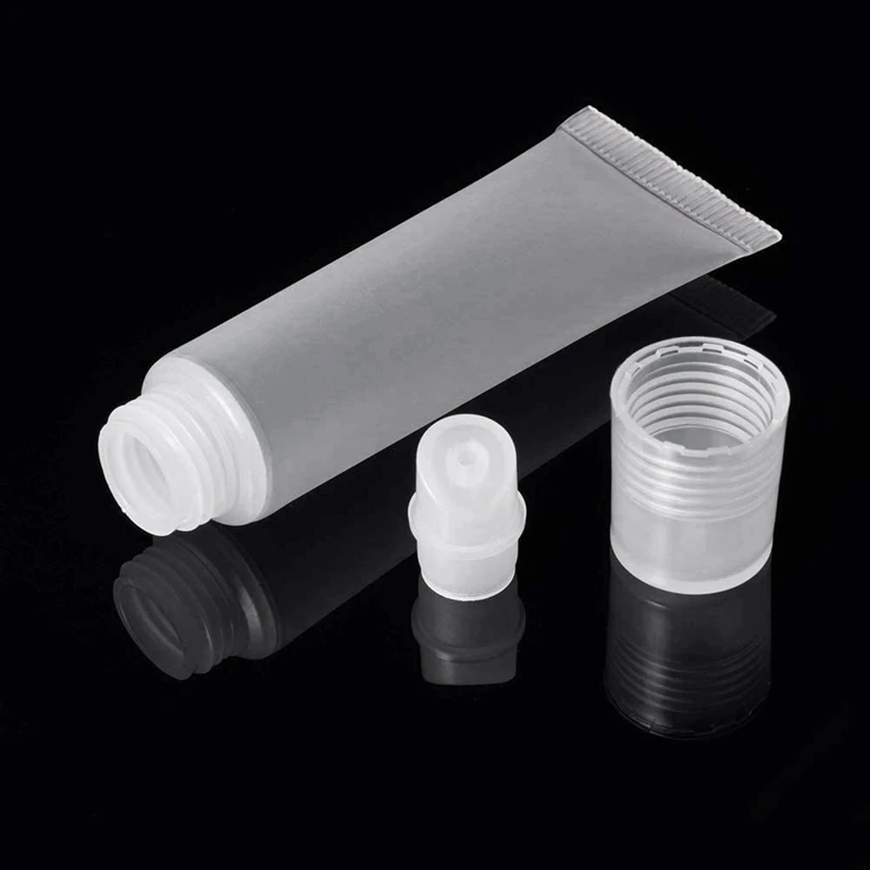 

100 Pcs 10Ml Distribution Bottle Lip Gloss Tubes, Empty Clear Lotion Containers Tubes for Cosmetics DIY, Oblique Mouth