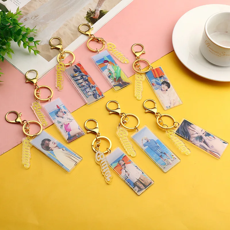 

Kpop Idol 2021 Bangtan Boys акриловый брелок один альбом масло разрешение на DanceKey аксессуары брелок оптовая продажа
