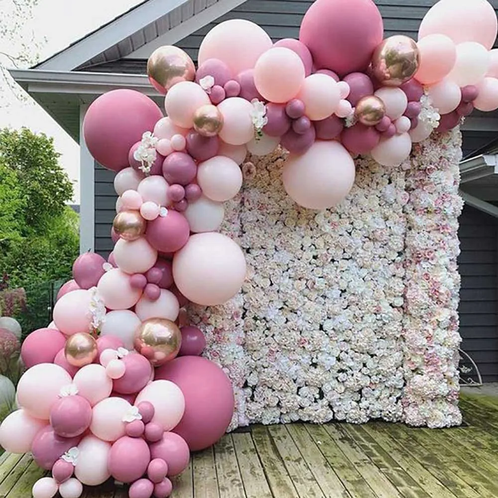

Hot sale pink balloon chain garland birthday party wedding room decoration set balloon decoration supplies