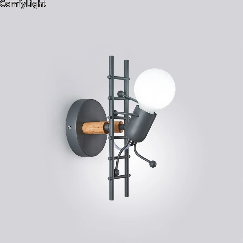 Современная кукла настенный светильник прикроватный для спальни детей гостиной