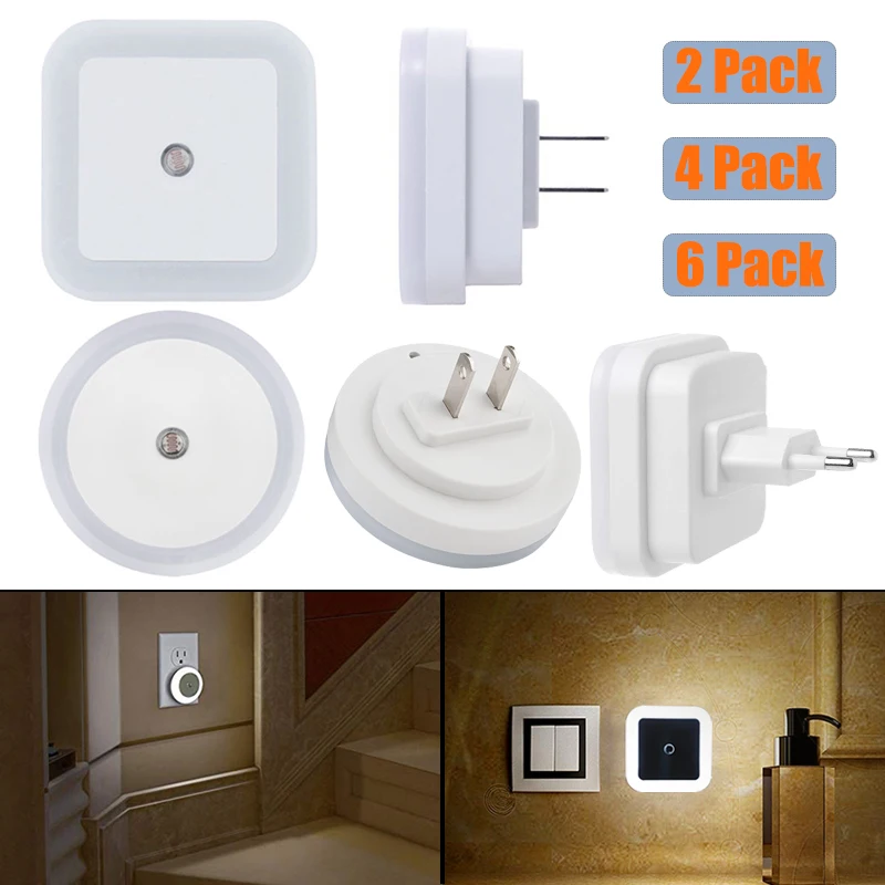EU US Plug Светодиодный Ночной светильник мини-светильник с датчиком управления 110 В
