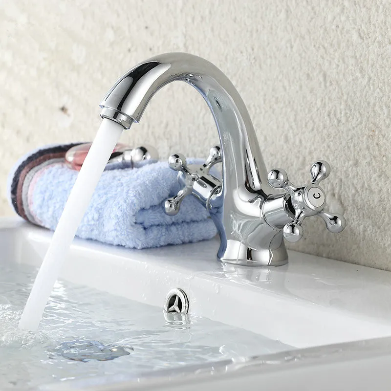 

2021Antique Faucet Hot and Cold Water Crane Bronze Brushed Sink Faucet Black Bathroom Swan Vintage Basin Sink Mixer Crane