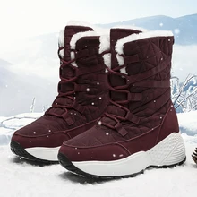 Inverno novo botas de neve feminina quente pelúcia meados de bezerro non slip senhoras botas curtas preto botas de sola grossa botas casuais confortáveis (3)