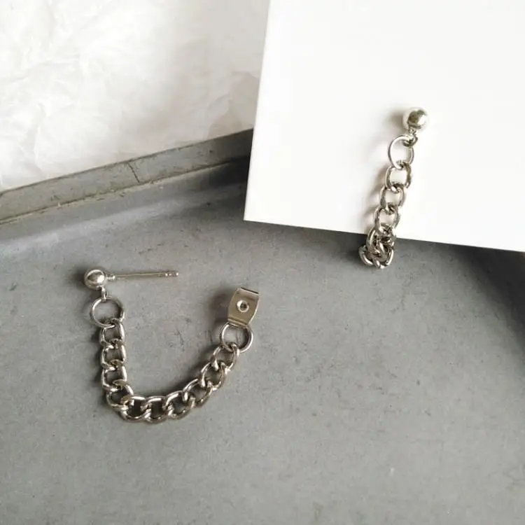 2019 модная Серебряная цепочка серьги из бисера минималистичные простые простой