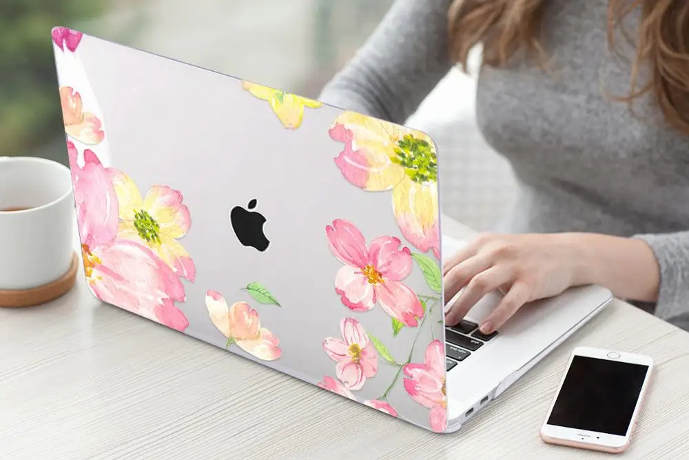 Цветочный чехол для ноутбука MacBook Air 13 A1466 A1932 Pro 13 15 16 дюймов Сенсорная панель A2141 a2159 пластиковый жесткий чехол Keybaord