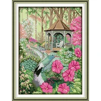 everlasting love hummingbird and gazebo chinese cross stitch kits ecological cotton 11ct 14ct easy for beginners home decoration