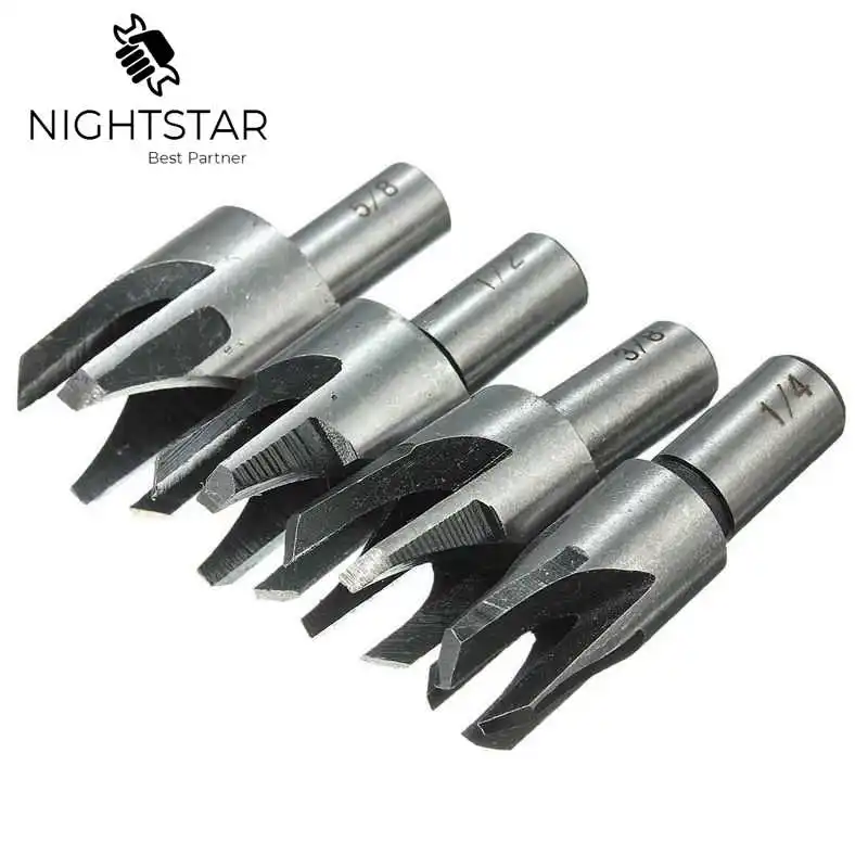 

8pcs 5/8" 1/2" 3/8" 1/4" Carbon Steel Wood Plug Hole Cutter Drill Bit Set 10mm Shank 6/10/13/16mm Wood Drill Bits