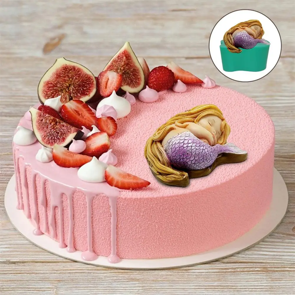 

Mermaid 3D Silicone Mold Cake Chocolate 3d Mold Diy Soap Candle Mold Cake Pastry Baking Chocolate Candy Fondant Bakeware