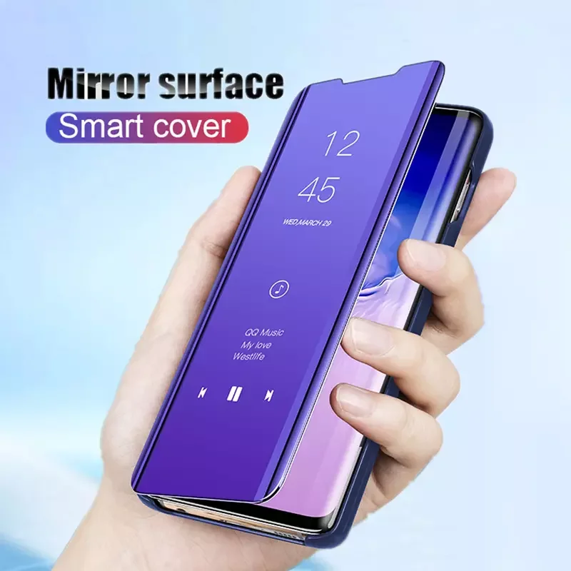 Умный зеркальный флип чехол для Samsung Galaxy A10 A11 A12 A20 A30 A40 A50 A60 A70 A80 A90 A21 A51 A71 A81 A91 A32 A42