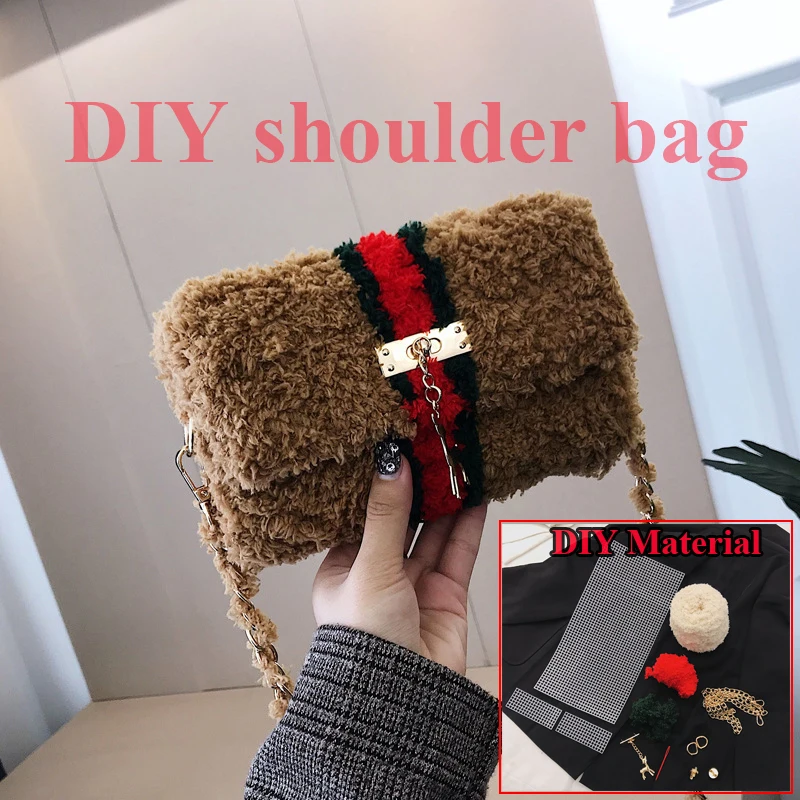 

New DIY Crossbody Bag Handmade Shoulder bags Women Messenger Bag Handbag Pouch Women Bag Handles Solid Color DIY Bag Tote
