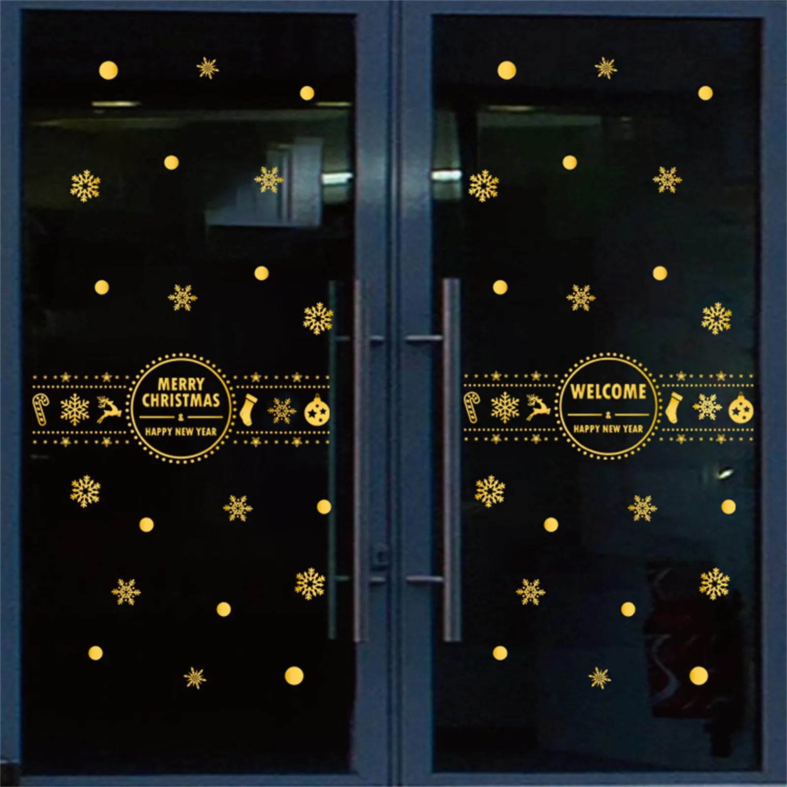 Christmas Foil Stickers Window Decorations With Gold Home Decor New Year 2022 Decoration Year's Ornaments |