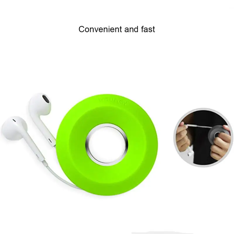 Портативный в форме пончика силиконовые наушники держатель для кабеля USB
