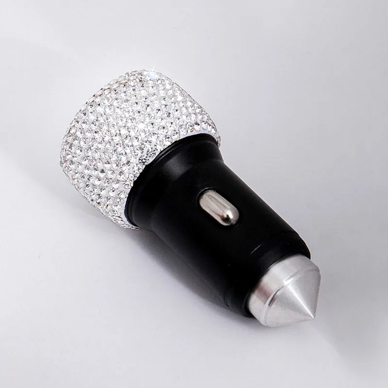 1 шт. Модное Новое двойной зарядное устройство usb автомобильная Зажигалка Bling ручной работы, со стразами хрустальные Автомобильные украшения для быстрой зарядки автомобиля Декор