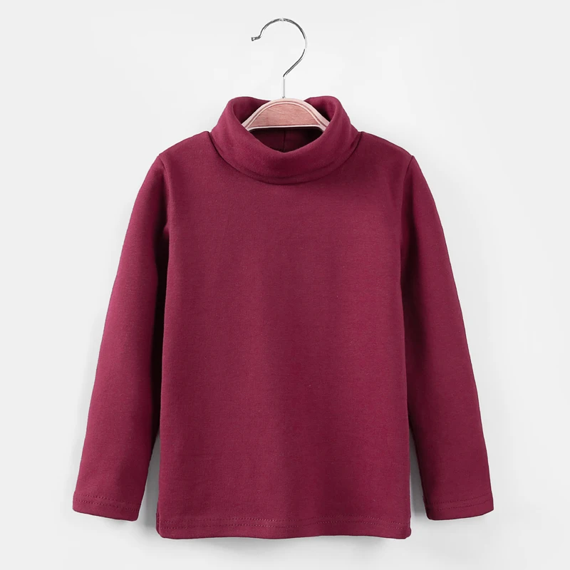 solid red Новые осенне-зимние футболки для мальчиков и девочек 17 цветов, стильные детские топы с длинными рукавами для девочек, футболка одежда для малышей и больших детей унисекс - Цвет: solid red