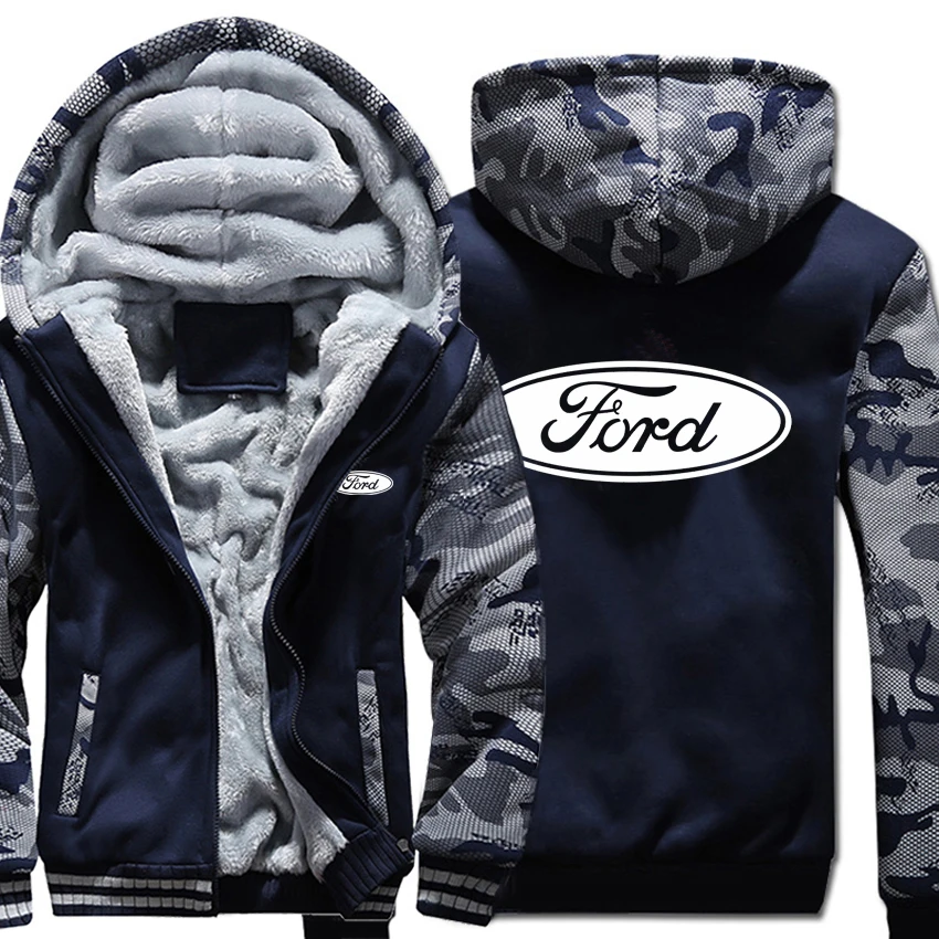 Ford толстовки зимняя камуфляжная куртка с рукавом Мужская Флисовая Ford мужская Толстовка