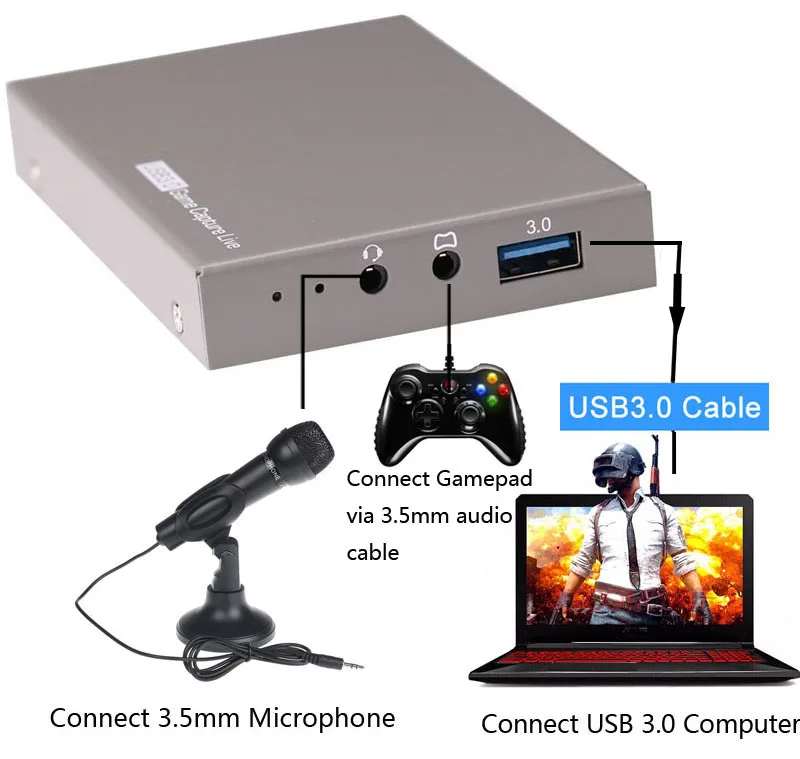 4K 60FPS для ТВ HDMI Карта видеозахвата Запись коробка USB 3,0 компьютера OBS VMIX VLC Facebook потоковая трансляция в прямом эфире с микрофоном