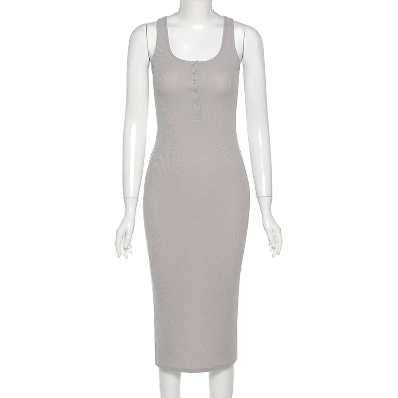 

ZKYZWX Sexy Birthday Party Dressspring Summer 2021 Women Fashion Clothes Club Outfits Sleeveless Backless Bodycon Midi Dresses