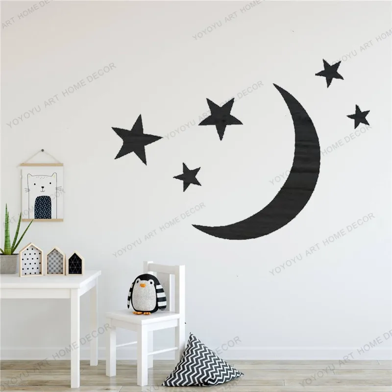 Распродажа с Луной и звездами новые виниловые наклейки для автомобилей Стены