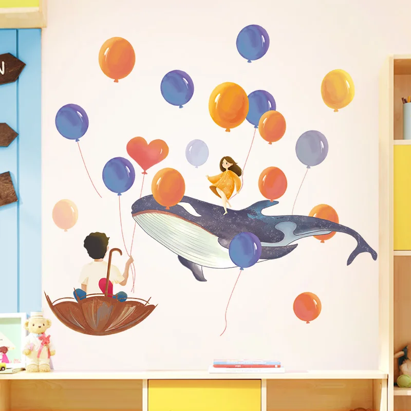 

Big Fish Boy Girl Wall Stickers for Kids Room Living Room Decor Tv Wall Decor Child Bedroom Vinyl Home Decor Mural Art